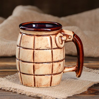 Кружка для пива "Граната ", под шамот, 0,35 л, микс - фото 2071474