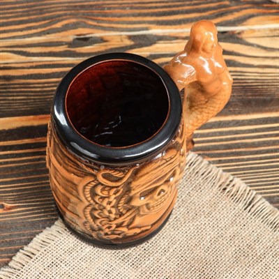 Кружка для пива "Русалка" коричневая, 500 мл - фото 2071547