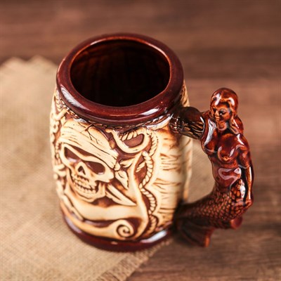 Кружка для пива "Русалка" под шамот, 0,5 л - фото 2071550