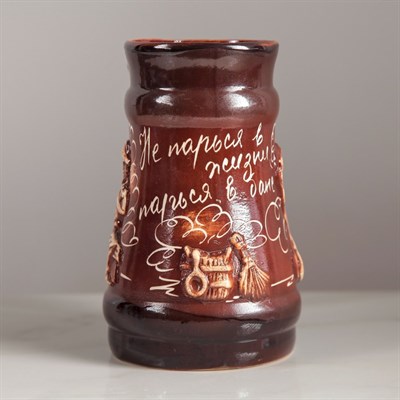 Кружка для пива 0,9 л, "Баня", ручка русалка - фото 2071580