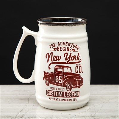 Кружка Прованс "New-York", пузатая, микс, 0,6 л - фото 2071625