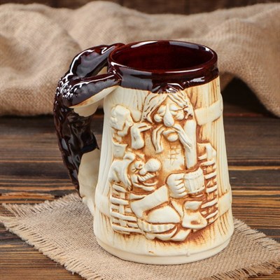 Кружка для пива "Рак" прикол, под шамот, 0,7 л, микс - фото 2071661