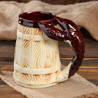 Кружка для пива "Рак" прикол, под шамот, 0,7 л, микс - фото 2071663