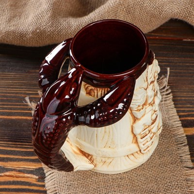 Кружка для пива "Рак" прикол, под шамот, 0,7 л, микс - фото 2071664