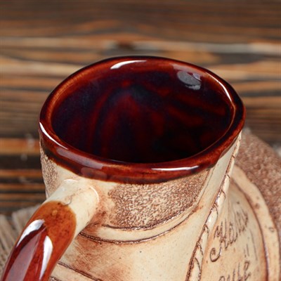 Кружка для пива "Ботинок", под шамот, 0,4 л, микс - фото 2071670