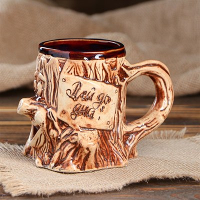 Кружка для пива "Пенёк" 0,35 л, микс, керамика - фото 2071690