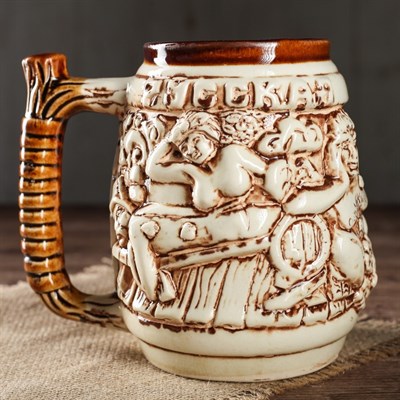 Кружка для пива 1 л "Русская банька" - фото 2071862