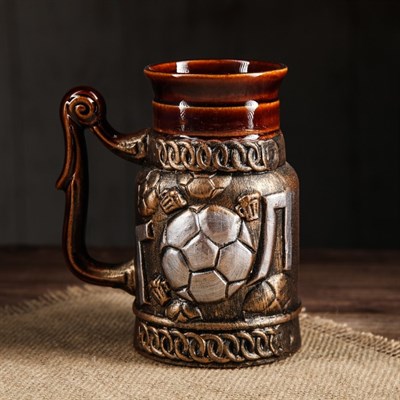 Кружка 0,7 л "Футбол" бронза - фото 2071881