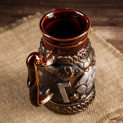 Кружка 0,7 л "Футбол" бронза - фото 2071882