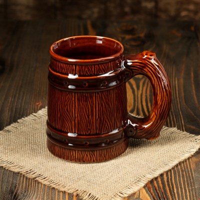 Кружка пивная "Бочка" 800 мл - фото 2071963