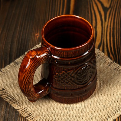 Кружка пивная "Бочка" 800 мл - фото 2071964