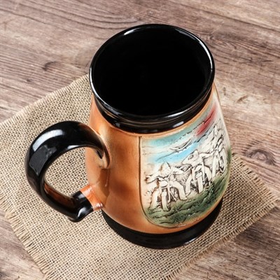 Бокал "Три богатыря на байке", художественная роспись 1,3 л - фото 2072030