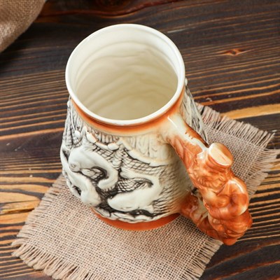 Бокал "Евро Рыбак" глазурь, 1 л, микс - фото 2072056