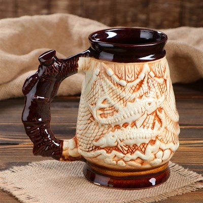 Бокал "Евро Рыбак" глазурь, 1 л, микс - фото 2072059