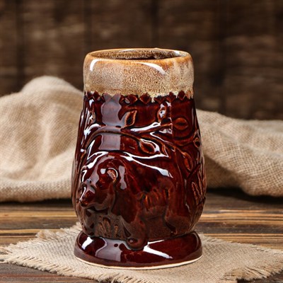 Кружка для пива "Медведь" 0,95 л, керамика - фото 2072084