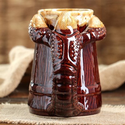 Кружка для пива "Рак", коричневая, 0,7 л, микс - фото 2072111