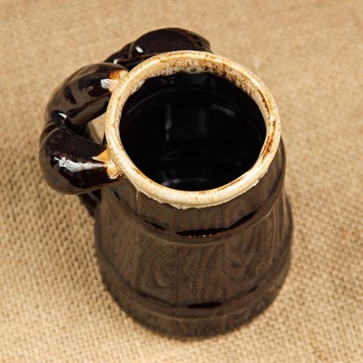 Кружка для пива "Рак", малая, коричневая, 0,3 л, микс, керамика - фото 2072116