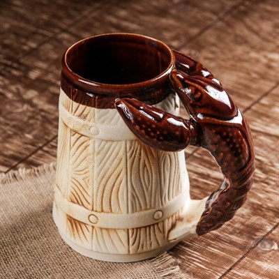 Кружка для пива "Рак" под шамот, 0,7 л - фото 2072140