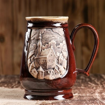 Кружка для пива "Евро" коричневая, 1 л - фото 2072142