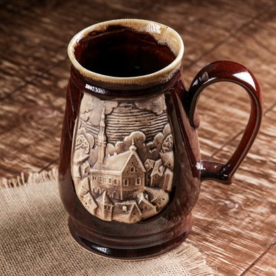 Кружка для пива "Евро" коричневая, 1 л - фото 2072143