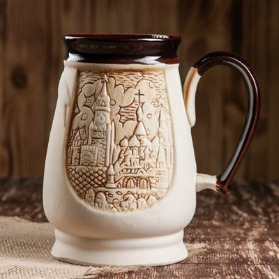 Кружка для пива "Россия" под шамот, 1 л - фото 2072145