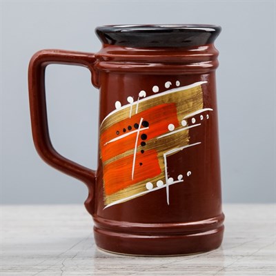 Кружка для пива "Абстракция" коричневая, глазурь, 0,5 л, керамика - фото 2072203