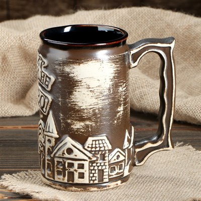 Бокал пивной "Город" под шамот, 0,5 л - фото 2072294