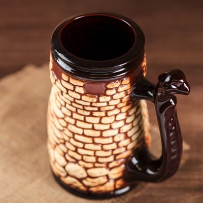 Кружка для пива 0,7 л "Орёл", шамот - фото 2072387