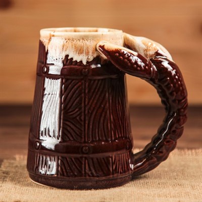 Кружка Для Пива 0,5 л, "Рак", коричневый - фото 2072392