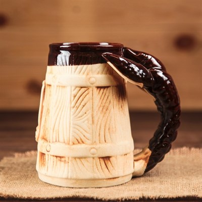 Бокал "Рак" баня, бочка, под шамот, 0,5 л - фото 2072402