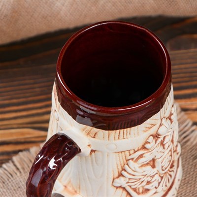 Бокал "Герб России", бочка, под шамот, 0,9 л, микс - фото 2072424