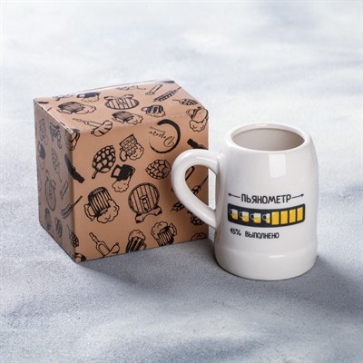 Кружка пивная сувенирная «Пьянометр», 200 мл - фото 2072541