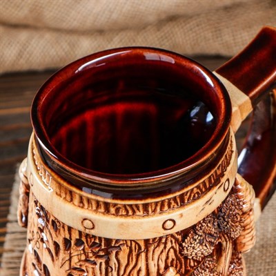 Бокал пивной "Рыцарь", с замками, 0.8 л - фото 2072585