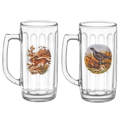 Набор пивных кружек 330 мл "Охота-Рыбалка", 2 шт, рисунок МИКС, в подарочной упаковке - фото 2072673