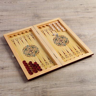 Нарды "В бане генералов нет", деревянная доска 40х40 см, с полем для игры в шашки - фото 2072916