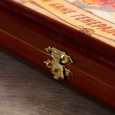 Нарды "В бане генералов нет", деревянная доска 40х40 см, с полем для игры в шашки - фото 2072919