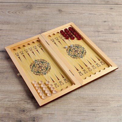 Нарды "Я люблю пиво", деревянная доска 40х40 см, с полем для игры в шашки - фото 2072922