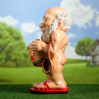 Садовая фигура "Банщик Иди в баню" 32х35х60см - фото 2072965