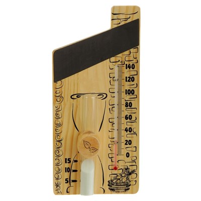 Деревянная станция банная 3в1 термометр+термотабличка+часы песочные, - фото 2073044