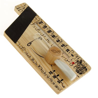 Деревянная станция банная 3в1 термометр+термотабличка+часы песочные, - фото 2073046