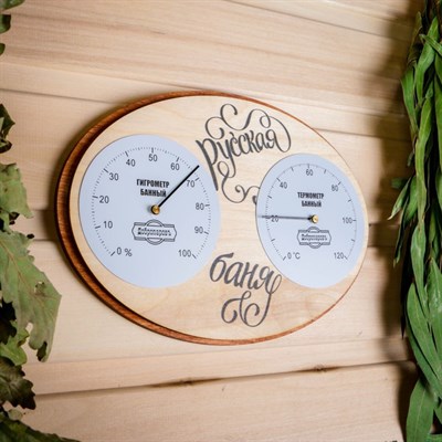 Термометр- гигрометр для бани "Русская баня", 23,7х16,8см, "Добропаровъ" - фото 2073168