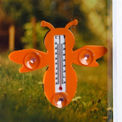 Пластиковый термометр оконный "Пчела" в пакете - фото 2073193