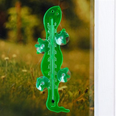 Пластиковый термометр оконный "Ящерка"в пакете - фото 2073221
