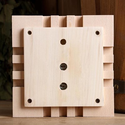 Термогигрометр для бани и сауны деревянный, сдвоенный циферблат, 13.5×13.5 см - фото 2073253