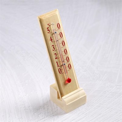Термометр сувенирный комнатный деревянный, с подставкой, до 50°C, 14×4 см - фото 2073255