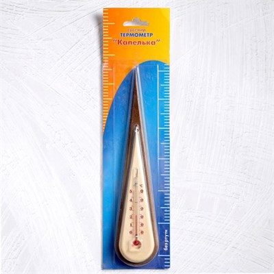 Термометр сувенирный комнатный деревянный "Капля", до 50°C, 27×5.5 см - фото 2073258