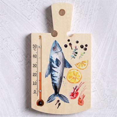 Термометр сувенирный деревянный "Кухонная дощечка", 16,5×9 см, МИКС - фото 2073270