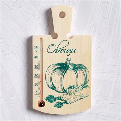 Термометр сувенирный деревянный "Кухонная дощечка", 16,5×9 см, МИКС - фото 2073273