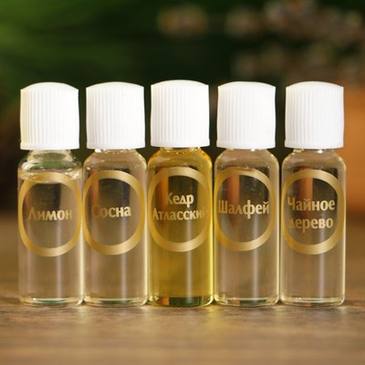 Набор эфирных масел "Для волос", 5 шт: сосна, шалфей, чайное дерево, кедр, лимон х 2 мл - фото 2074038