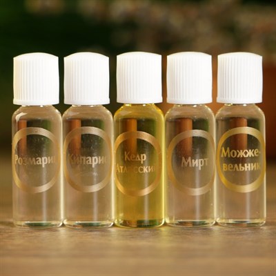 Набор эфирных масел "Оберег", 5 шт: мирт, можжевельник, кедр, кипарис, розмарин х 2 мл - фото 2074040